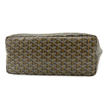 ゴヤール GOYARD サンルイPM ブラック PVCコーティングキャンバス ゴヤールディンキャンバス シュヴロッシュカーフスキン トートバッグ シルバー金具 リバーシブル ヘリンボーン