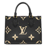 ルイヴィトン LOUIS VUITTON オンザゴー PM M45659 ブラック×ベージュ モノグラムアンプラント 2WAYバッグ ゴールド金具 ハンドバッグ