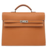 エルメス HERMES ケリー デペッシュ 34 ゴールド ブリーフケース シルバー金具 茶 ビジネスバッグ