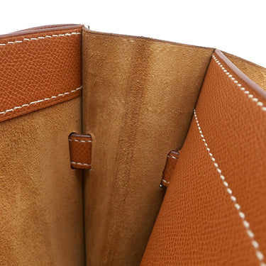 エルメス HERMES ケリー デペッシュ 34 ゴールド ブリーフケース シルバー金具 茶 ビジネスバッグ
