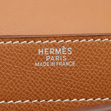 エルメス HERMES ケリー デペッシュ 34 ゴールド ブリーフケース シルバー金具 茶 ビジネスバッグ