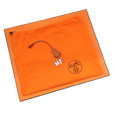 エルメス HERMES ケリー デペッシュ 34 ゴールド ブリーフケース シルバー金具 茶 ビジネスバッグ