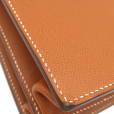 エルメス HERMES ケリー デペッシュ 34 ゴールド ブリーフケース シルバー金具 茶 ビジネスバッグ