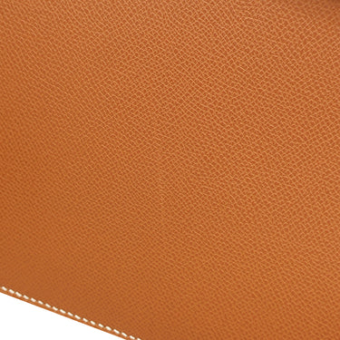 エルメス HERMES ケリー デペッシュ 34 ゴールド ブリーフケース シルバー金具 茶 ビジネスバッグ