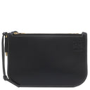 ロエベ LOEWE ゲート ダブルジップ ポーチ 113.54.Z43 ブラック レザー ショルダーバッグ ゴールド金具 黒