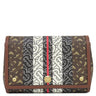 バーバリー BURBERRY TBモノグラム ショルダー ブラウン×マルチカラー コーティングキャンバス レザー ショルダーバッグ ゴールド金具 茶 白 黒 赤