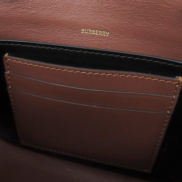 バーバリー BURBERRY TBモノグラム ショルダー ブラウン×マルチカラー コーティングキャンバス レザー ショルダーバッグ ゴールド金具 茶 白 黒 赤