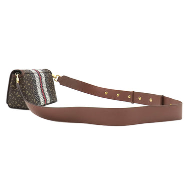 バーバリー BURBERRY TBモノグラム ショルダー ブラウン×マルチカラー コーティングキャンバス レザー ショルダーバッグ ゴールド金具 茶 白 黒 赤
