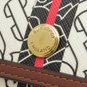 バーバリー BURBERRY TBモノグラム ショルダー ブラウン×マルチカラー コーティングキャンバス レザー ショルダーバッグ ゴールド金具 茶 白 黒 赤