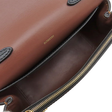 バーバリー BURBERRY TBモノグラム ショルダー ブラウン×マルチカラー コーティングキャンバス レザー ショルダーバッグ ゴールド金具 茶 白 黒 赤
