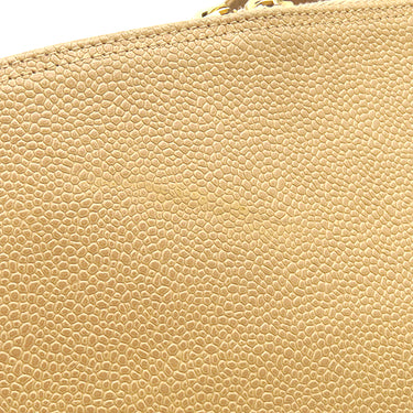 シャネル CHANEL ココマーク トート ベージュ キャビアスキン トートバッグ ゴールド金具 ココボール