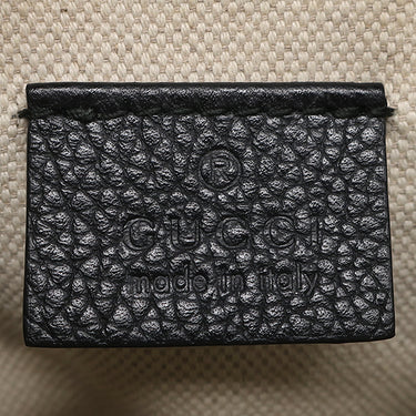グッチ GUCCI ロゴ プリント ショルダー 574803 ブラック レザー ショルダーバッグ ヴィンテージ金具 黒 シェリーライン
