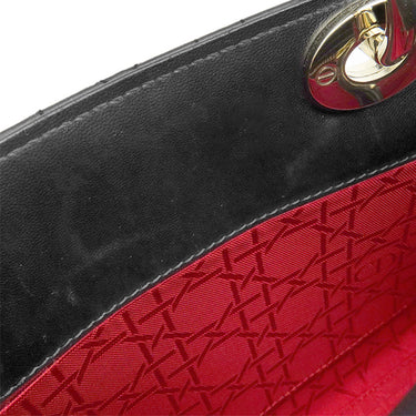 クリスチャン・ディオール Christian Dior レディディオール スモール ブラック ラムスキン 2WAYバッグ ゴールド金具 ショルダー ハンドバッグ カナージュ