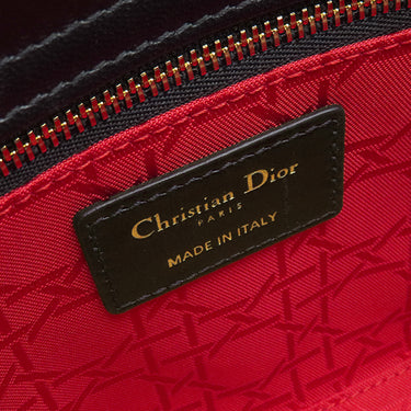 クリスチャン・ディオール Christian Dior レディディオール スモール ブラック ラムスキン 2WAYバッグ ゴールド金具 ショルダー ハンドバッグ カナージュ