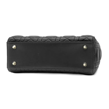 クリスチャン・ディオール Christian Dior レディディオール スモール ブラック ラムスキン 2WAYバッグ ゴールド金具 ショルダー ハンドバッグ カナージュ