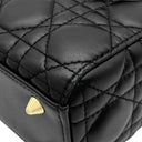 クリスチャン・ディオール Christian Dior レディディオール スモール ブラック ラムスキン 2WAYバッグ ゴールド金具 ショルダー ハンドバッグ カナージュ