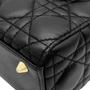 クリスチャン・ディオール Christian Dior レディディオール スモール ブラック ラムスキン 2WAYバッグ ゴールド金具 ショルダー ハンドバッグ カナージュ