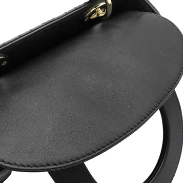 クリスチャン・ディオール Christian Dior レディディオール スモール ブラック ラムスキン 2WAYバッグ ゴールド金具 ショルダー ハンドバッグ カナージュ