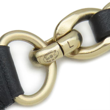 シャネル CHANEL ココマーク チェーンベルト ブラック×ゴールド ラムスキン GP 14039 ベルト レザーリボン