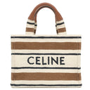セリーヌ CELINE スモール カバ タイス 199162FO2.14ML ブラウン×マルチカラー コットン レザー 2WAYバッグ ゴールド金具 茶 白 黒 ロゴ ジャガード