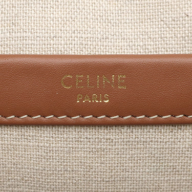 セリーヌ CELINE スモール カバ タイス 199162FO2.14ML ブラウン×マルチカラー コットン レザー 2WAYバッグ ゴールド金具 茶 白 黒 ロゴ ジャガード