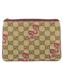 グッチ GUCCI スネーク柄 クラッチ 818855 ブラウン×ロッソアンコーラ GGキャンバス レザー クラッチバッグ ゴールド金具 茶 ボルドー ヘビ 蛇 ポーチ