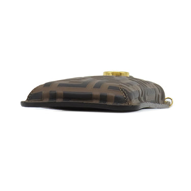 フェンディ FENDI ズッカ柄 フォンポーチ 8M0443 ブラウン レザー ショルダーバッグ ゴールド金具 総柄 フォンホルダー モバイルポーチ