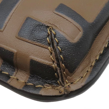 フェンディ FENDI ズッカ柄 フォンポーチ 8M0443 ブラウン レザー ショルダーバッグ ゴールド金具 総柄 フォンホルダー モバイルポーチ