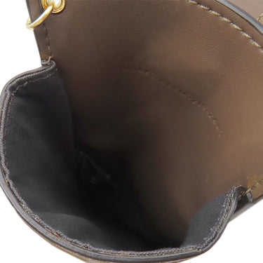 フェンディ FENDI ズッカ柄 フォンポーチ 8M0443 ブラウン レザー ショルダーバッグ ゴールド金具 総柄 フォンホルダー モバイルポーチ