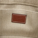クロエ Chloe リネン製 Woody ミニトートバッグ CHC22AP237I2690U ホワイト×ブラウン リネン リネンキャンバス シャイニーカーフスキン 2WAYバッグ ハンドバッグ ショルダー