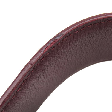 カルティエ Cartier カボション ワンショルダーバッグ ボルドー レザー ハンドバッグ シルバー金具 赤