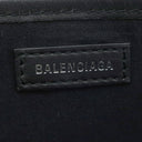 バレンシアガ BALENCIAGA ネイビーカバス S 339933 ナチュラル×ブラック キャンバス レザー トートバッグ シルバー金具 黒 白 ロゴ トート Navy カバ