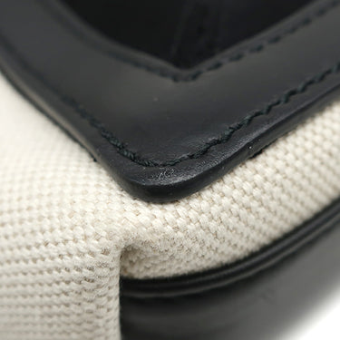 バレンシアガ BALENCIAGA ネイビーカバス S 339933 ナチュラル×ブラック キャンバス レザー トートバッグ シルバー金具 黒 白 ロゴ トート Navy カバ
