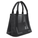 バレンシアガ BALENCIAGA ネイビーカバス S 339933 ブラック ポリエステル ラムスキン ポリエチレンテレフタレート トートバッグ シルバー金具 黒 ロゴ メッシュ トート Navy カバ