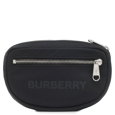 バーバリー BURBERRY スモール ロゴプリント キャノン バムバッグ ブラック ナイロン ボディバッグ シルバー金具 黒 ウエストバッグ ウエストポーチ