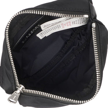 バーバリー BURBERRY スモール ロゴプリント キャノン バムバッグ ブラック ナイロン ボディバッグ シルバー金具 黒 ウエストバッグ ウエストポーチ