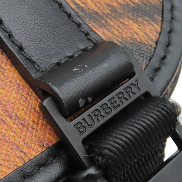 バーバリー BURBERRY タイガープリント クロスボディバッグ ブラック×オレンジ PVC レザー ショルダーバッグ ブラック金具 トラ柄