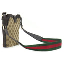 グッチ GUCCI ミニ バケット ショルダー 782919 ベージュ×エボニー GGキャンバス レザー ショルダーバッグ ゴールド金具 ブラウン ウェブストライプ
