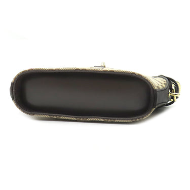 グッチ GUCCI ミニ バケット ショルダー 782919 ベージュ×エボニー GGキャンバス レザー ショルダーバッグ ゴールド金具 ブラウン ウェブストライプ
