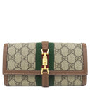 グッチ GUCCI ジャッキー1961 チェーン付き ウォレット 652681 ベージュ×エボニー GGスプリームキャンバス レザー チェーンウォレット ゴールド金具