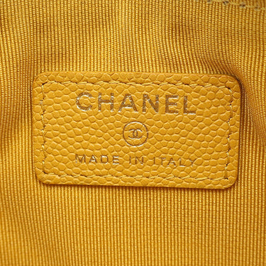 シャネル CHANEL クラシック スモール ジップ ポーチ AP4020 イエロー キャビアスキン ポーチ ゴールド金具 ココマーク
