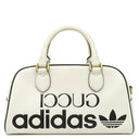 グッチ GUCCI adidasコラボ ミニ ボストン 702397 ホワイト レザー ボストンバッグ ヴィンテージ金具 白 黒 アディダス ショルダーストラップ欠品