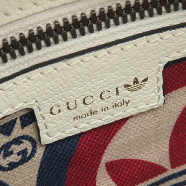 グッチ GUCCI adidasコラボ ミニ ボストン 702397 ホワイト レザー ボストンバッグ ヴィンテージ金具 白 黒 アディダス ショルダーストラップ欠品