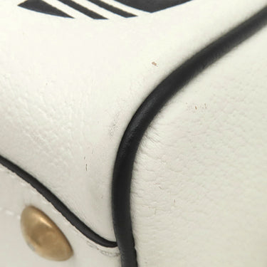 グッチ GUCCI adidasコラボ ミニ ボストン 702397 ホワイト レザー ボストンバッグ ヴィンテージ金具 白 黒 アディダス ショルダーストラップ欠品
