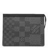 ルイヴィトン LOUIS VUITTON ポシェット ヴォワヤージュ MM N60444 ブラック×グレー レザー ダミエグラフィット3Dキャンバス クラッチバッグ シルバー金具 セカンドバッグ