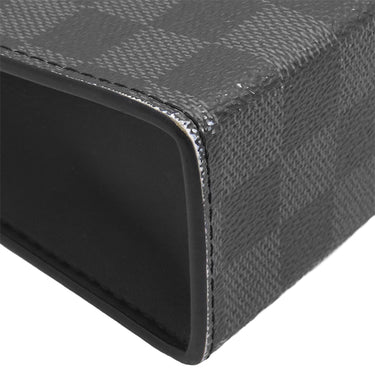 ルイヴィトン LOUIS VUITTON ポシェット ヴォワヤージュ MM N60444 ブラック×グレー レザー ダミエグラフィット3Dキャンバス クラッチバッグ シルバー金具 セカンドバッグ