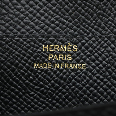 エルメス HERMES ベアンコンパクト ブラック ヴォーエプソン 二つ折り財布 ゴールド金具 黒