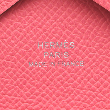 エルメス HERMES カルヴィ デュオ ローズアザレ ヴォーエプソン カードケース シルバー金具 新品 未使用 フラグメントケース 2025年製
