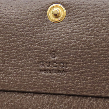 グッチ GUCCI オフィディア GG カードケース 523155 ベージュ×エボニー GGスプリームキャンバス レザー 二つ折り財布 ゴールド金具 ウェブ ストライプ
