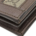 グッチ GUCCI オフィディア GG カードケース 523155 ベージュ×エボニー GGスプリームキャンバス レザー 二つ折り財布 ゴールド金具 ウェブ ストライプ